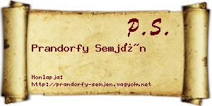Prandorfy Semjén névjegykártya